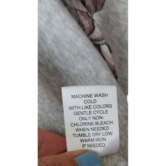 Workshop Cap Sleeve Loose Fit Floral TShirt Womens Size XL Gray - Picture 6 of 6